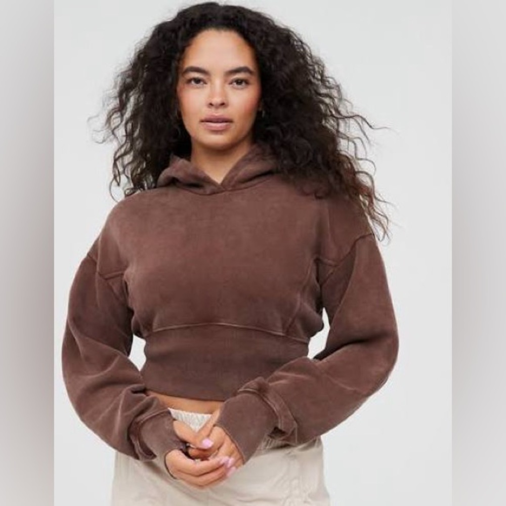 Aerie Offline Throw Back Cropped Hoodie